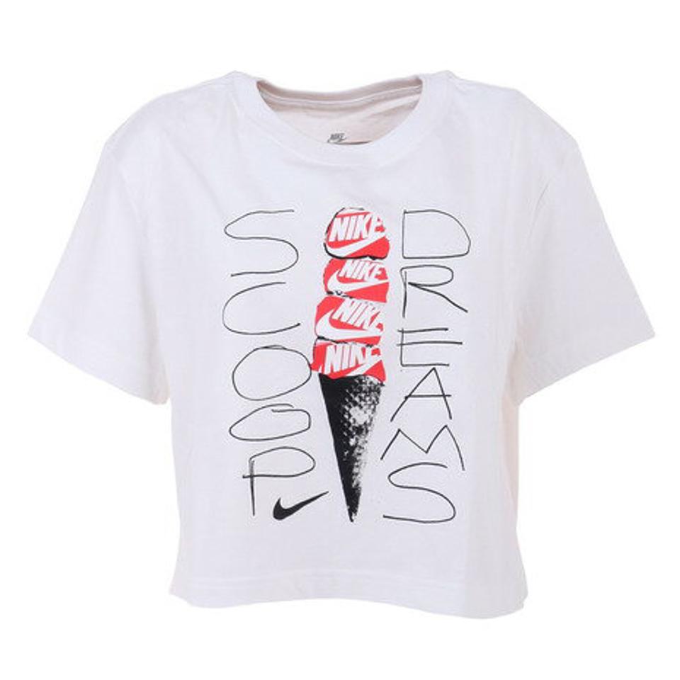 ナイキ(NIKE)(レディース)半袖Tシャツ レディース 白 コットン NSW OC 4 クロップ FB8110-100