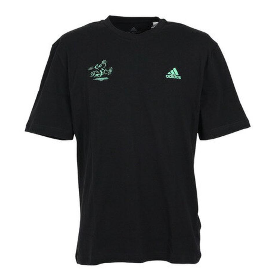 アディダス(adidas)(メンズ)半袖 Tシャツ メンズ 黒 ルーズフィットシャツ シグネチャー JLS98-GV1348