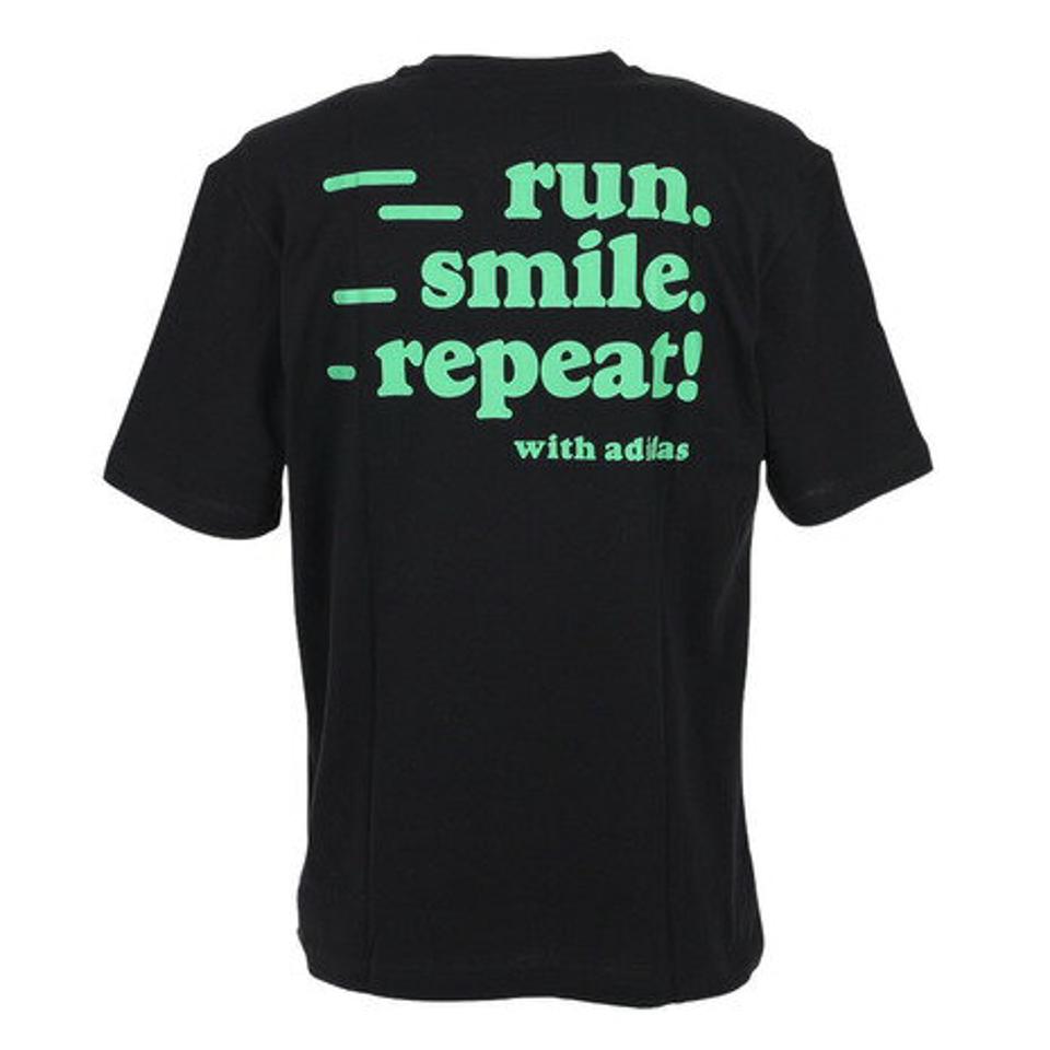 アディダス(adidas)(メンズ)半袖 Tシャツ メンズ 黒 ルーズフィットシャツ シグネチャー JLS98-GV1348