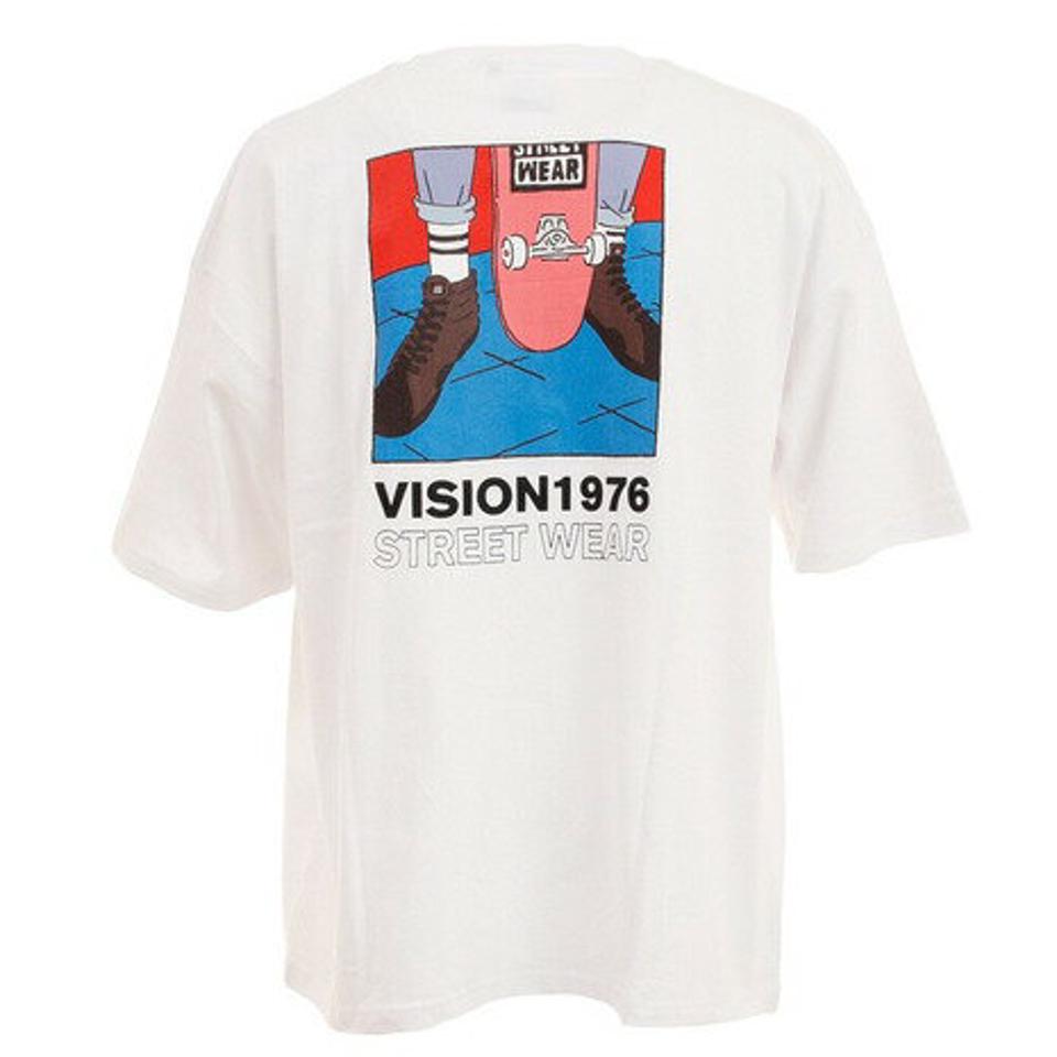 ヴィジョン(VISION)(メンズ)Tシャツ メンズ 半袖 シューズイラストBIG. 1505006-07 WHT カットソー