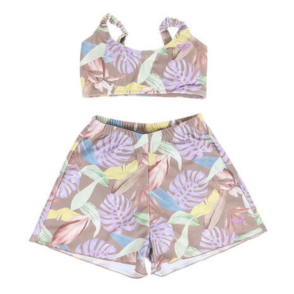 ロキシー(ROXY)(キッズ)水着 ラッシュTシャツ 上下 3点セット 子供 ジュニア MINI ON THE BEACH TSW231102BRN