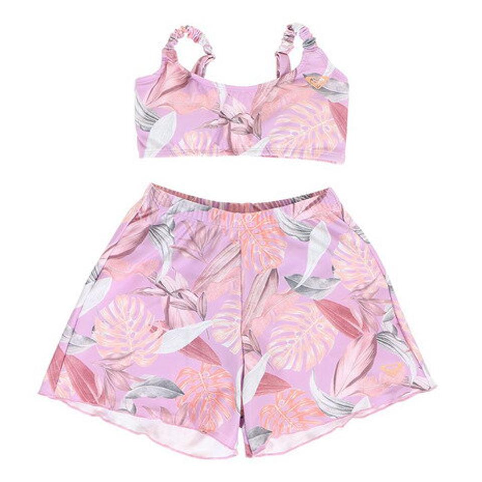 ロキシー(ROXY)(キッズ)水着 ラッシュTシャツ 上下 3点セット 子供 ジュニア MINI ON THE BEACH TSW231102BRN