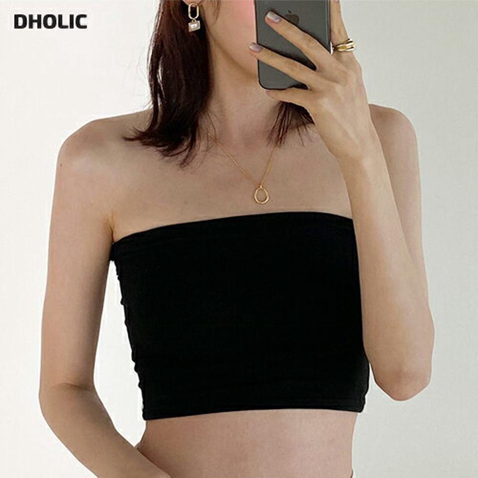 モダール混カップチューブトップ・t00961 レディース 【tops】 韓国ファッション トップス チューブトップ スクエアネック ノースリーブ クロップド ショート丈 タイト カップ付 細身 モダール混 無地 シンプル カジュアル インナー 春 夏