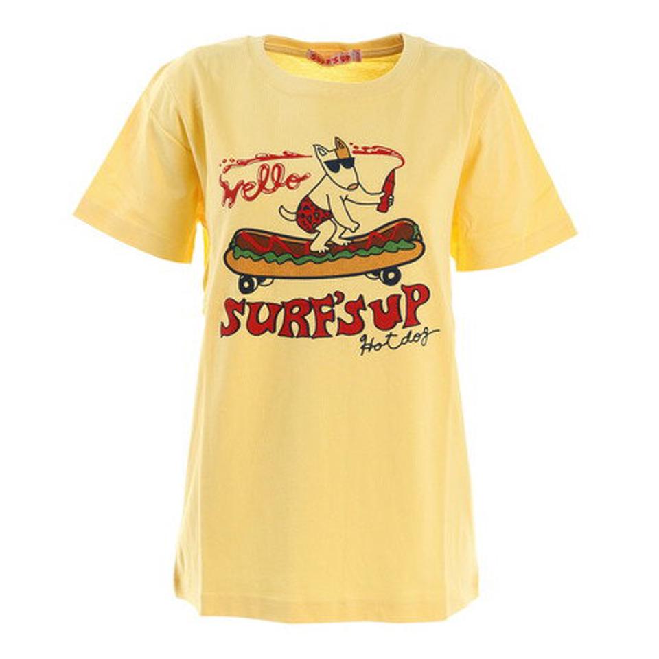 Surfs Up(Surfs Up)(レディース)Tシャツ レディース 半袖 プリントTシャツ ホットドッグ 212SU2ST153 YEL