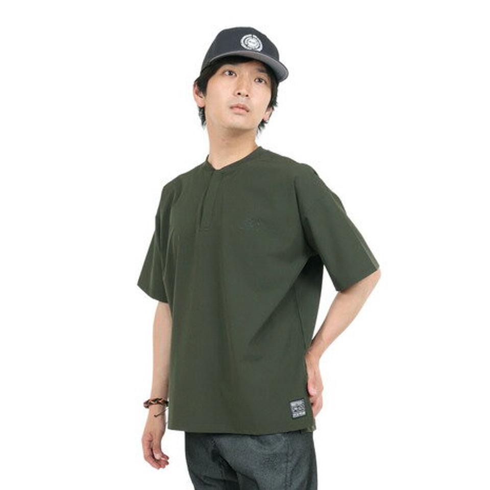 【10%OFFクーポン対象!8/10まで】ライズ(RYZ)(メンズ)半袖Tシャツ メンズ MFX HENLEY RZ10EG23SS0020 KHK