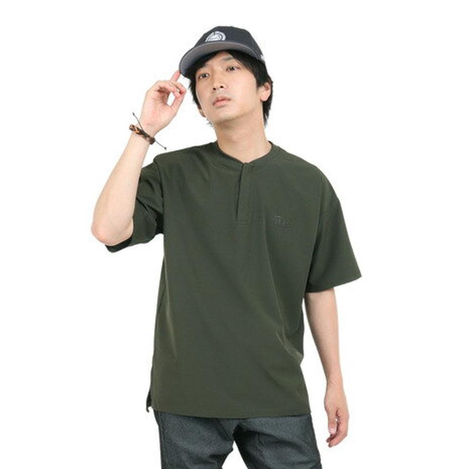 【10%OFFクーポン対象!8/10まで】ライズ(RYZ)(メンズ)半袖Tシャツ メンズ MFX HENLEY RZ10EG23SS0020 KHK