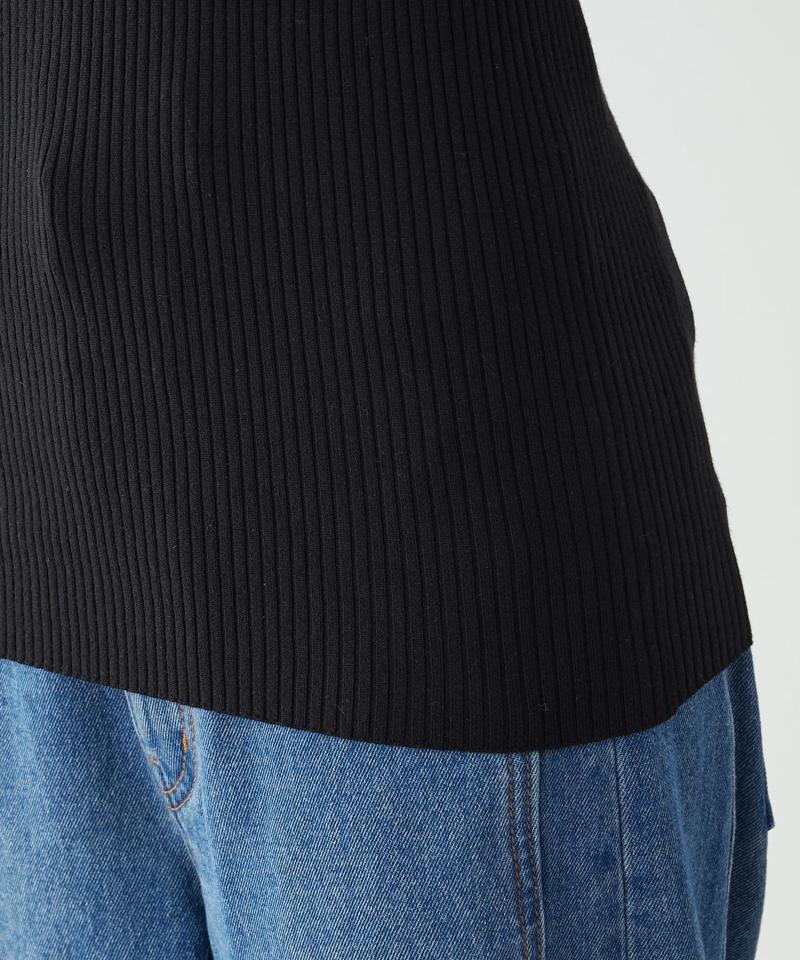 《1月13日13:00まで TIME SALE開催中》デザインネックリブニット