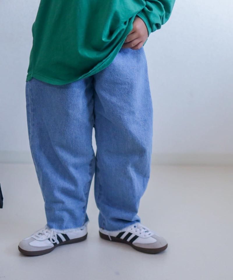 【KIDS】【TYPY DENIM】甘織り裾フリンジカーブデニム