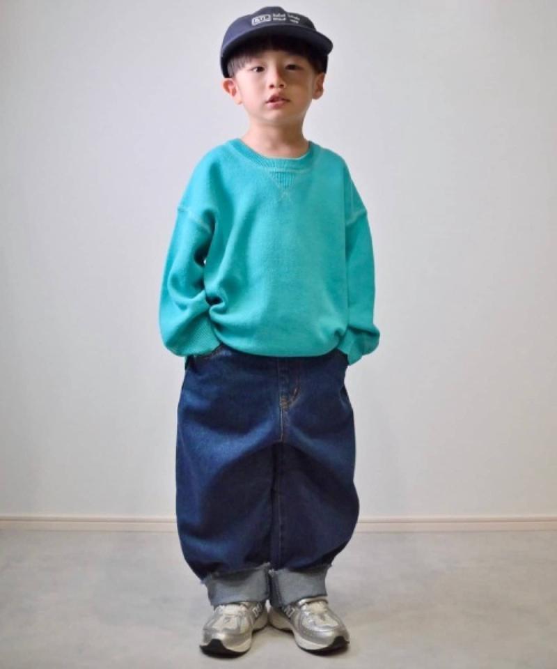 【KIDS】【TYPY DENIM】甘織り裾フリンジカーブデニム