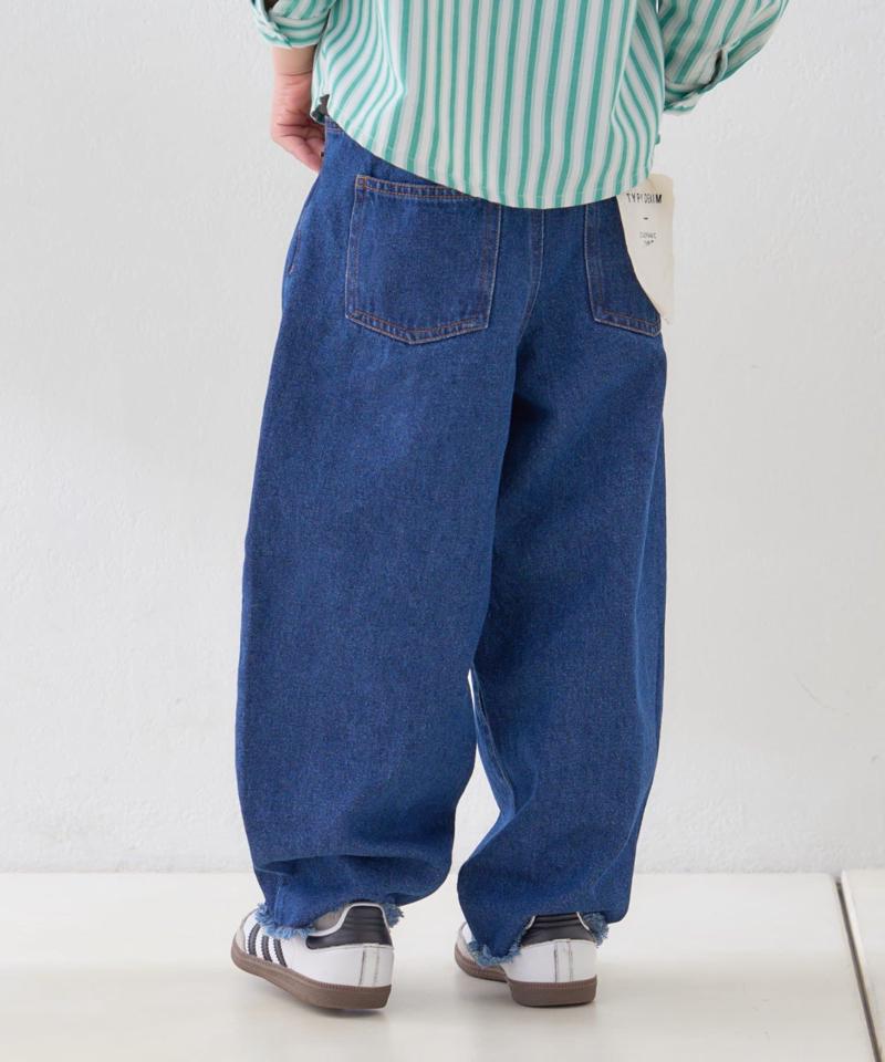 【KIDS】【TYPY DENIM】甘織り裾フリンジカーブデニム