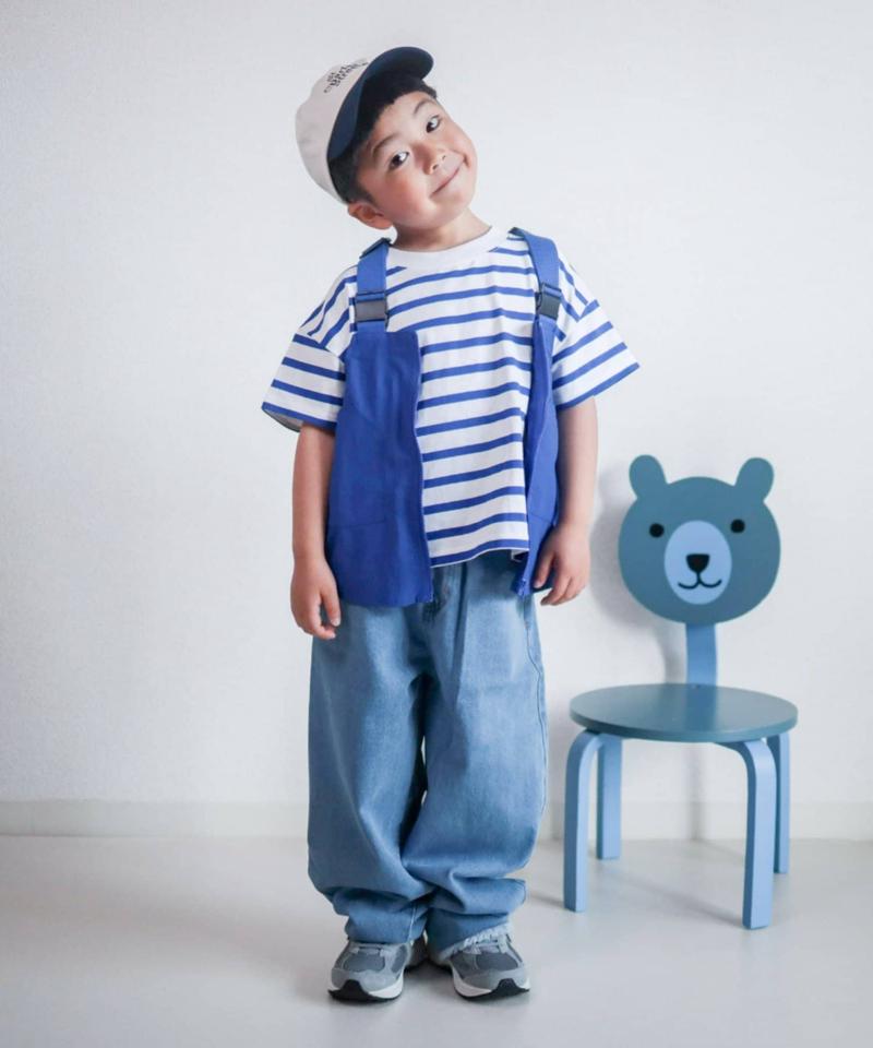 【KIDS】【TYPY DENIM】甘織り裾フリンジカーブデニム