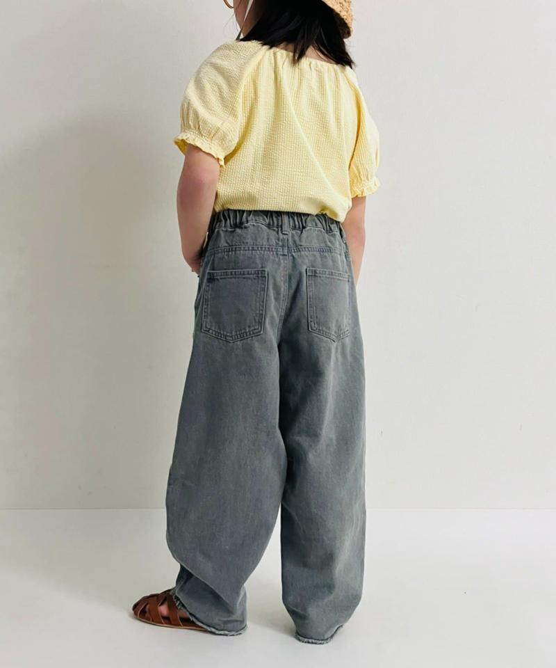 【KIDS】【TYPY DENIM】甘織り裾フリンジカーブデニム