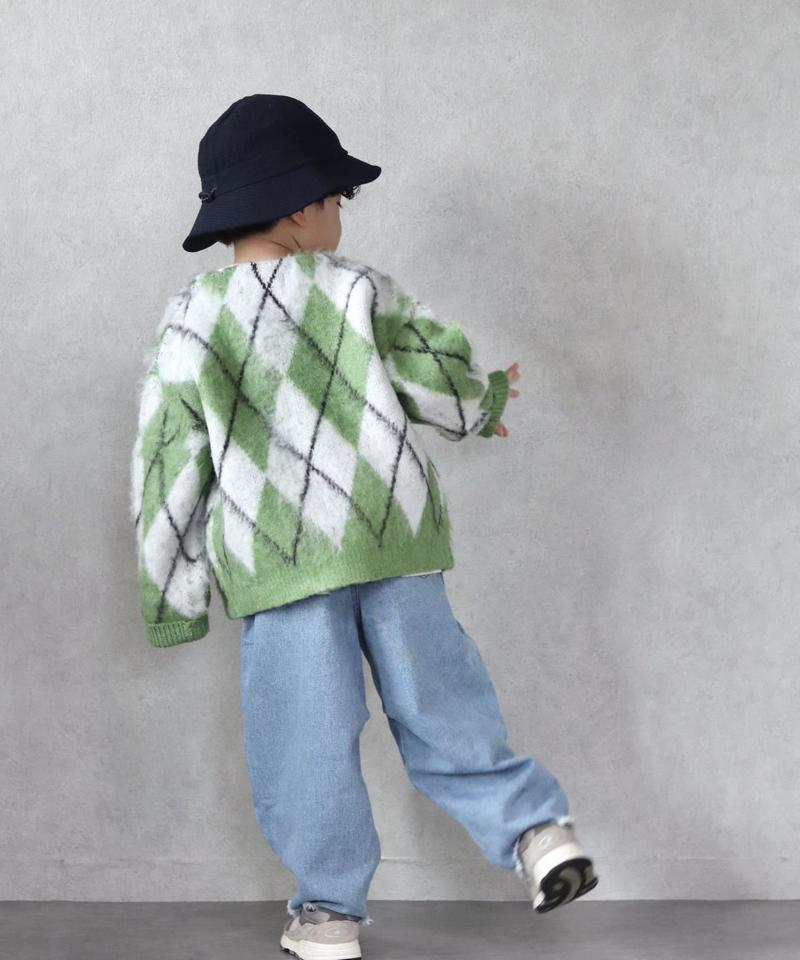 【KIDS】【TYPY DENIM】甘織り裾フリンジカーブデニム