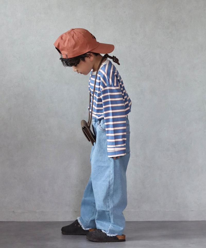 【KIDS】【TYPY DENIM】甘織り裾フリンジカーブデニム