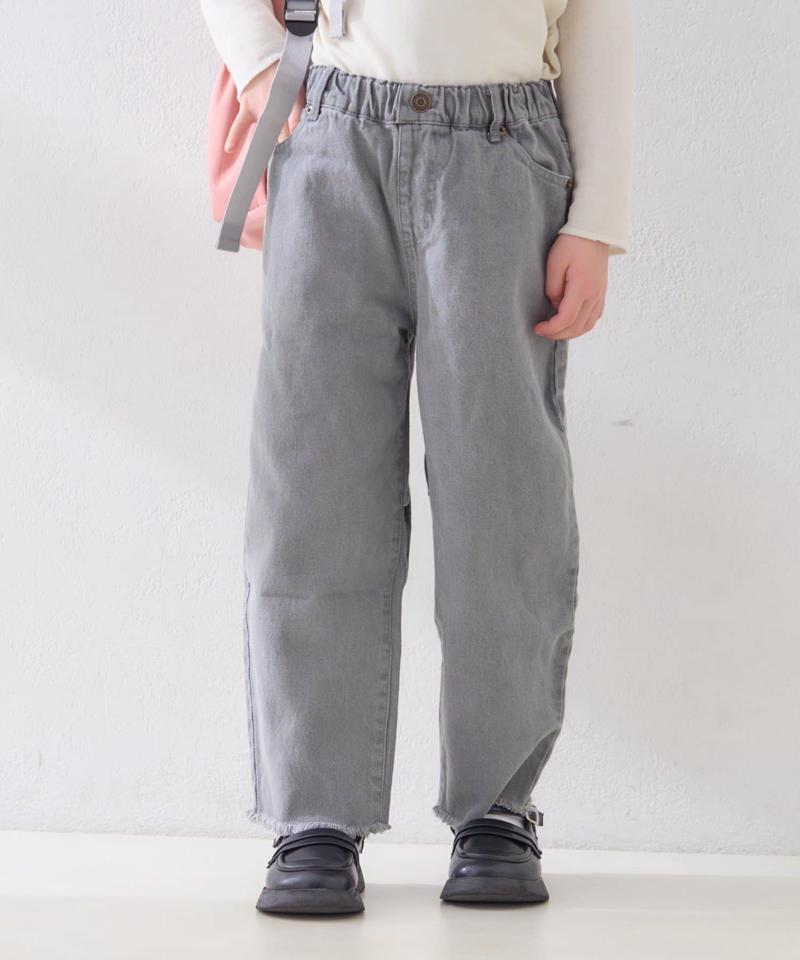 【KIDS】【TYPY DENIM】甘織り裾フリンジカーブデニム