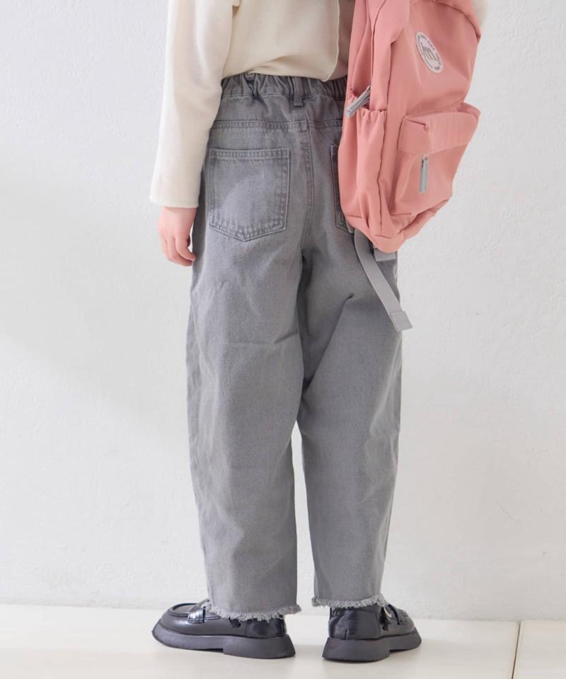 【KIDS】【TYPY DENIM】甘織り裾フリンジカーブデニム
