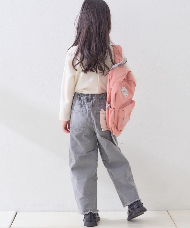 【KIDS】【TYPY DENIM】甘織り裾フリンジカーブデニム