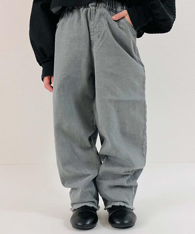 【KIDS】【TYPY DENIM】甘織り裾フリンジカーブデニム