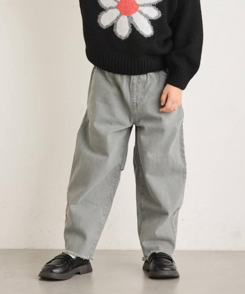 【KIDS】【TYPY DENIM】甘織り裾フリンジカーブデニム
