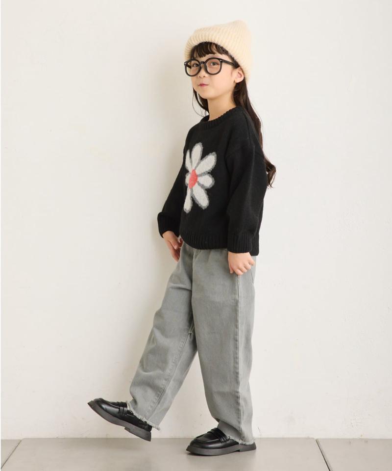 【KIDS】【TYPY DENIM】甘織り裾フリンジカーブデニム