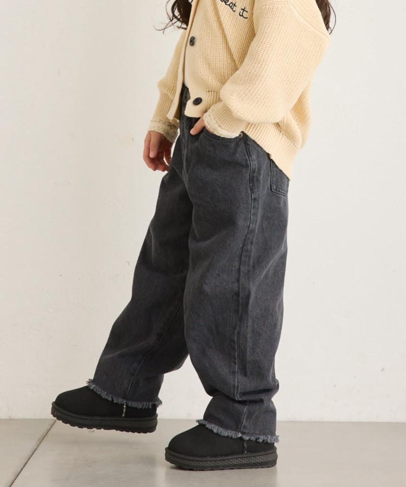 【KIDS】【TYPY DENIM】甘織り裾フリンジカーブデニム