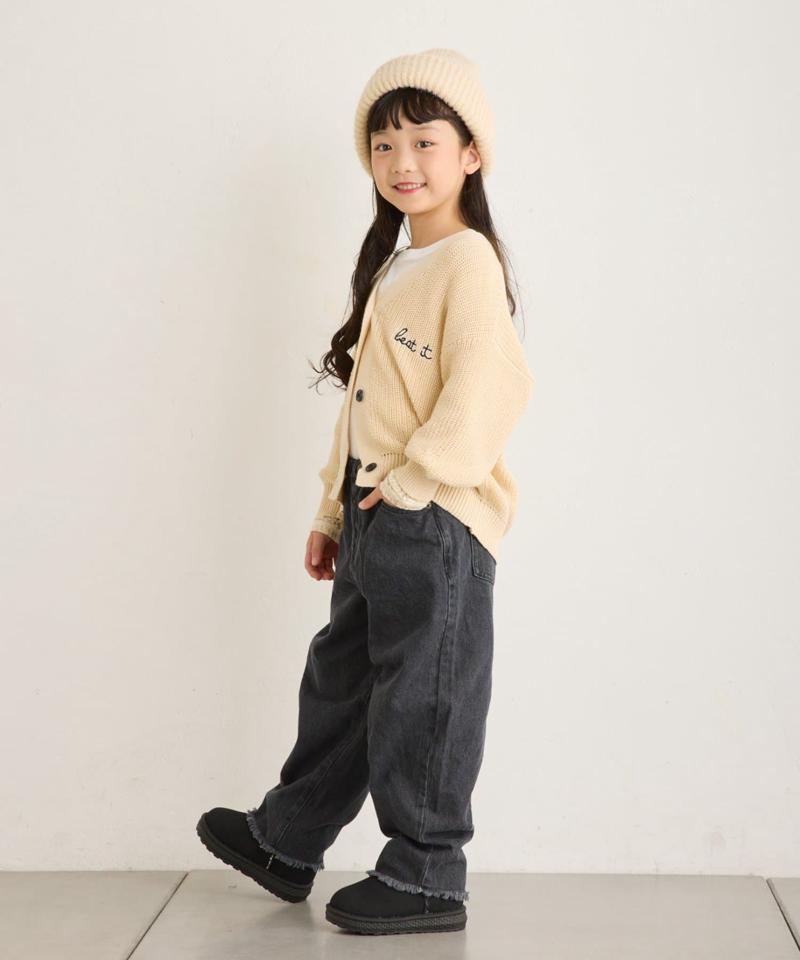【KIDS】【TYPY DENIM】甘織り裾フリンジカーブデニム