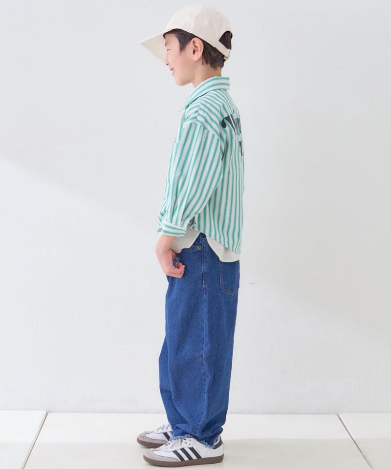 【KIDS】【TYPY DENIM】甘織り裾フリンジカーブデニム