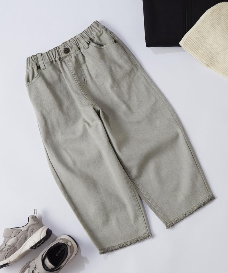 【KIDS】【TYPY DENIM】甘織り裾フリンジカーブデニム