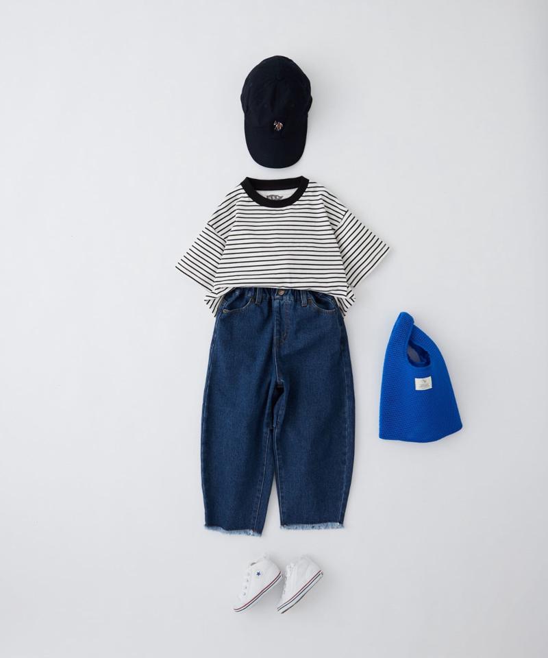 【KIDS】【TYPY DENIM】甘織り裾フリンジカーブデニム