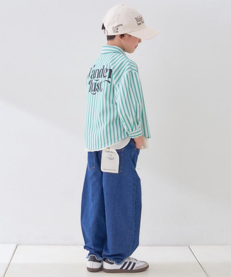 【KIDS】【TYPY DENIM】甘織り裾フリンジカーブデニム