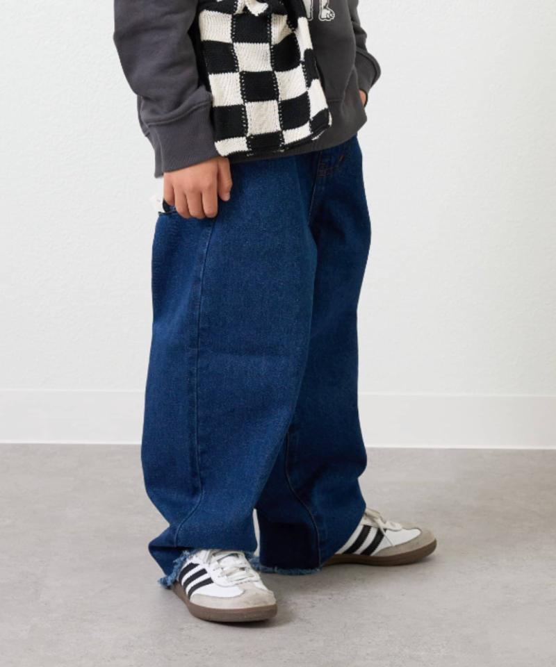 【KIDS】【TYPY DENIM】甘織り裾フリンジカーブデニム