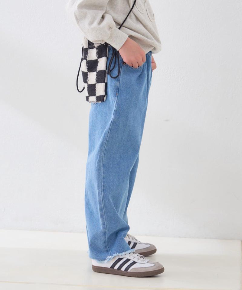 【KIDS】【TYPY DENIM】甘織り裾フリンジカーブデニム