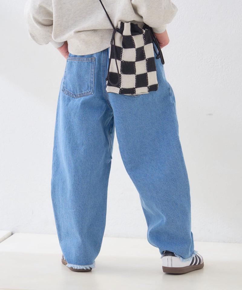 【KIDS】【TYPY DENIM】甘織り裾フリンジカーブデニム