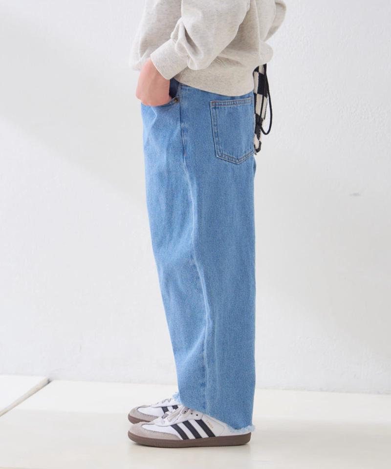 【KIDS】【TYPY DENIM】甘織り裾フリンジカーブデニム