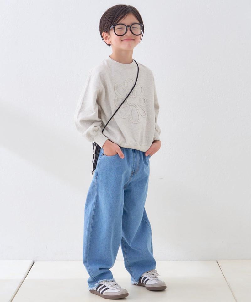 【KIDS】【TYPY DENIM】甘織り裾フリンジカーブデニム