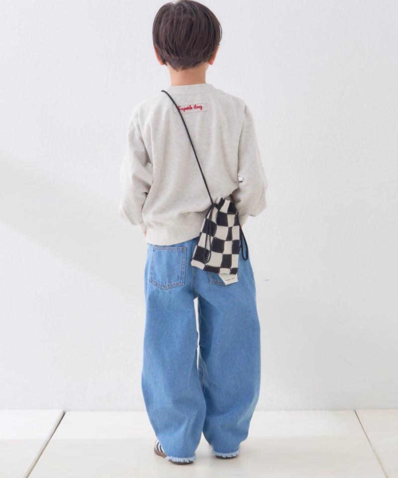 【KIDS】【TYPY DENIM】甘織り裾フリンジカーブデニム