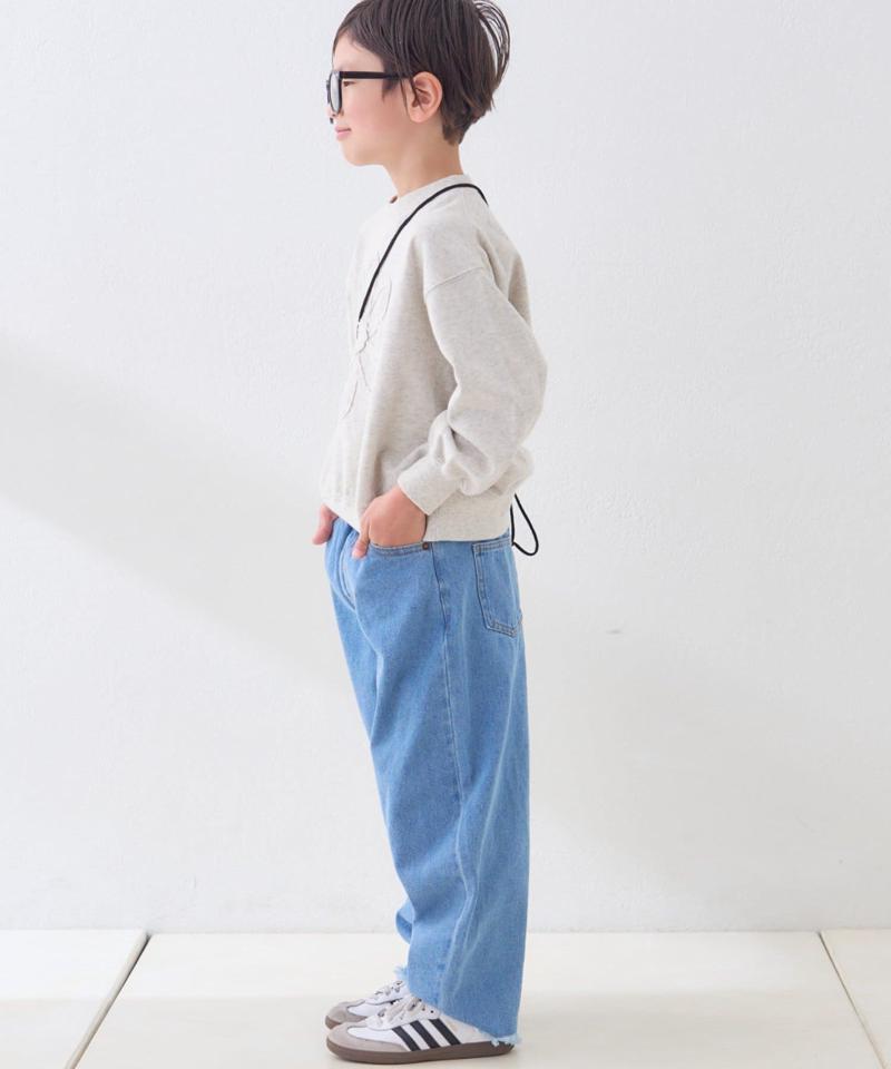 【KIDS】【TYPY DENIM】甘織り裾フリンジカーブデニム