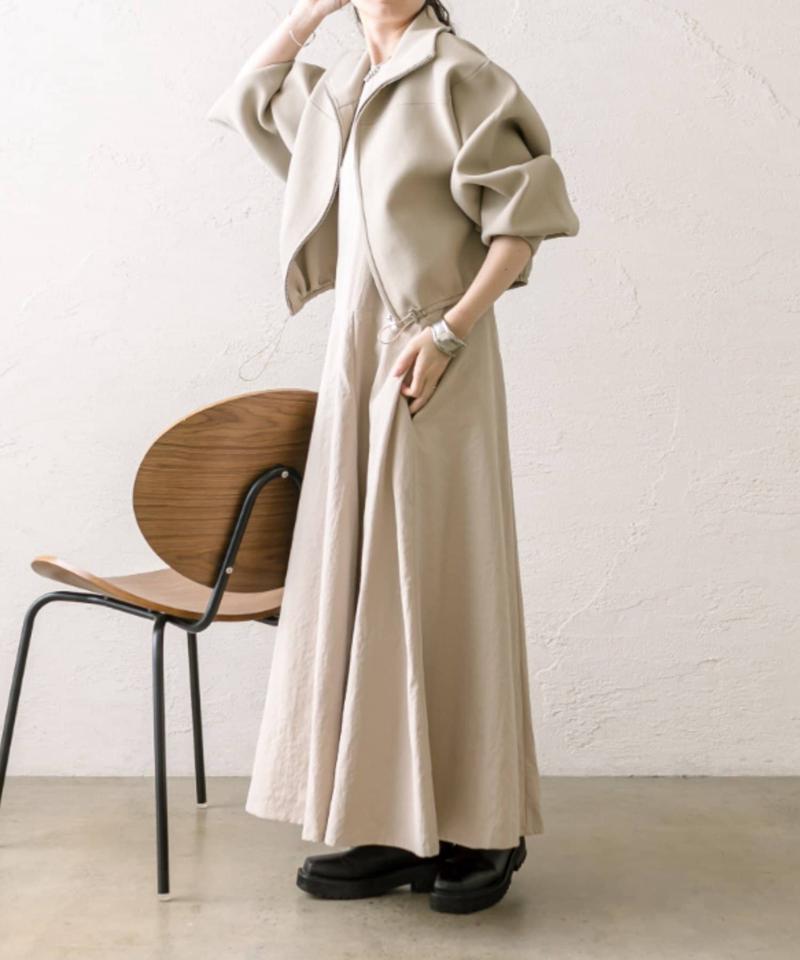 【SALEおすすめ！】ニットブルゾンワンピースSET