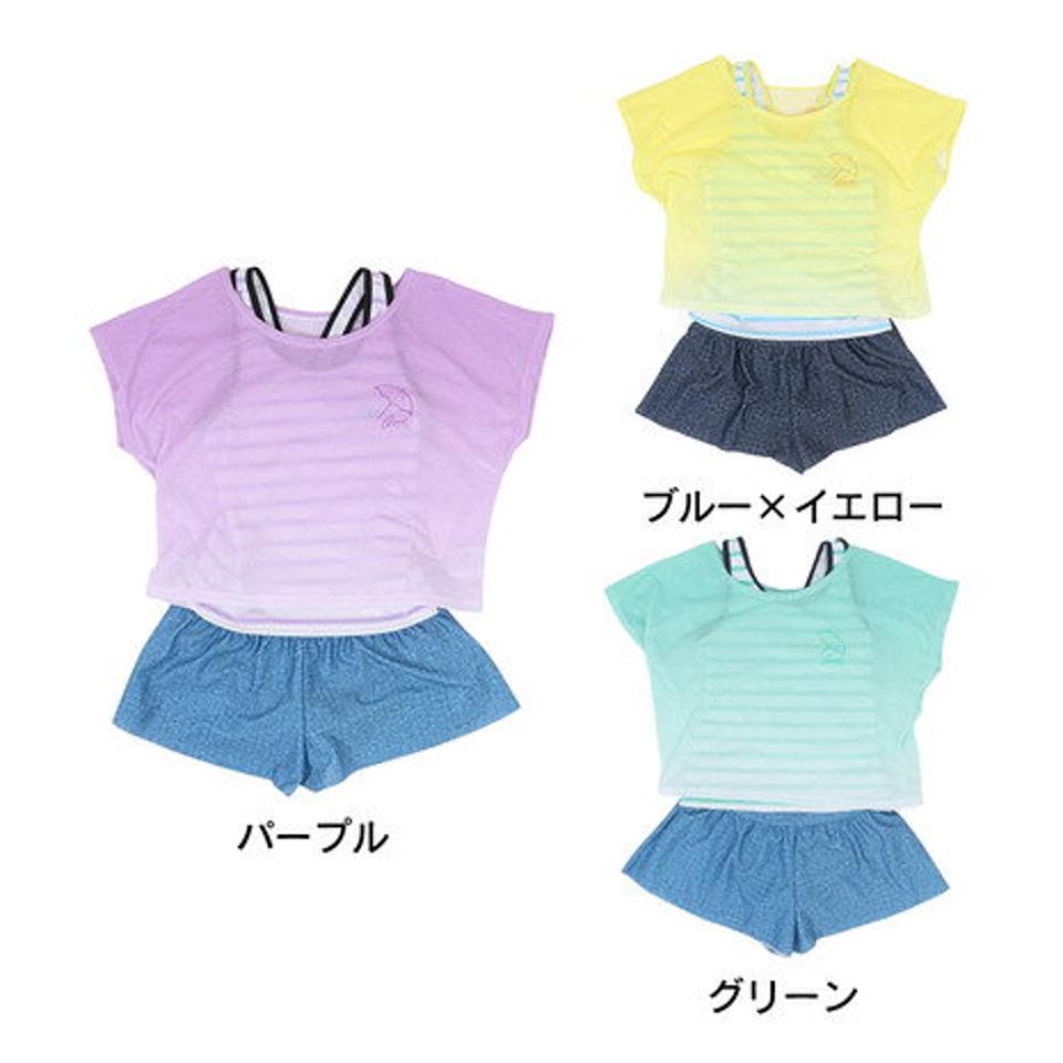 アーノルドパーマー(Arnold Palmer)(キッズ)水着 子供 女の子 セパレーツ水着 グラデTシャツ付き 3点セット 372252-23