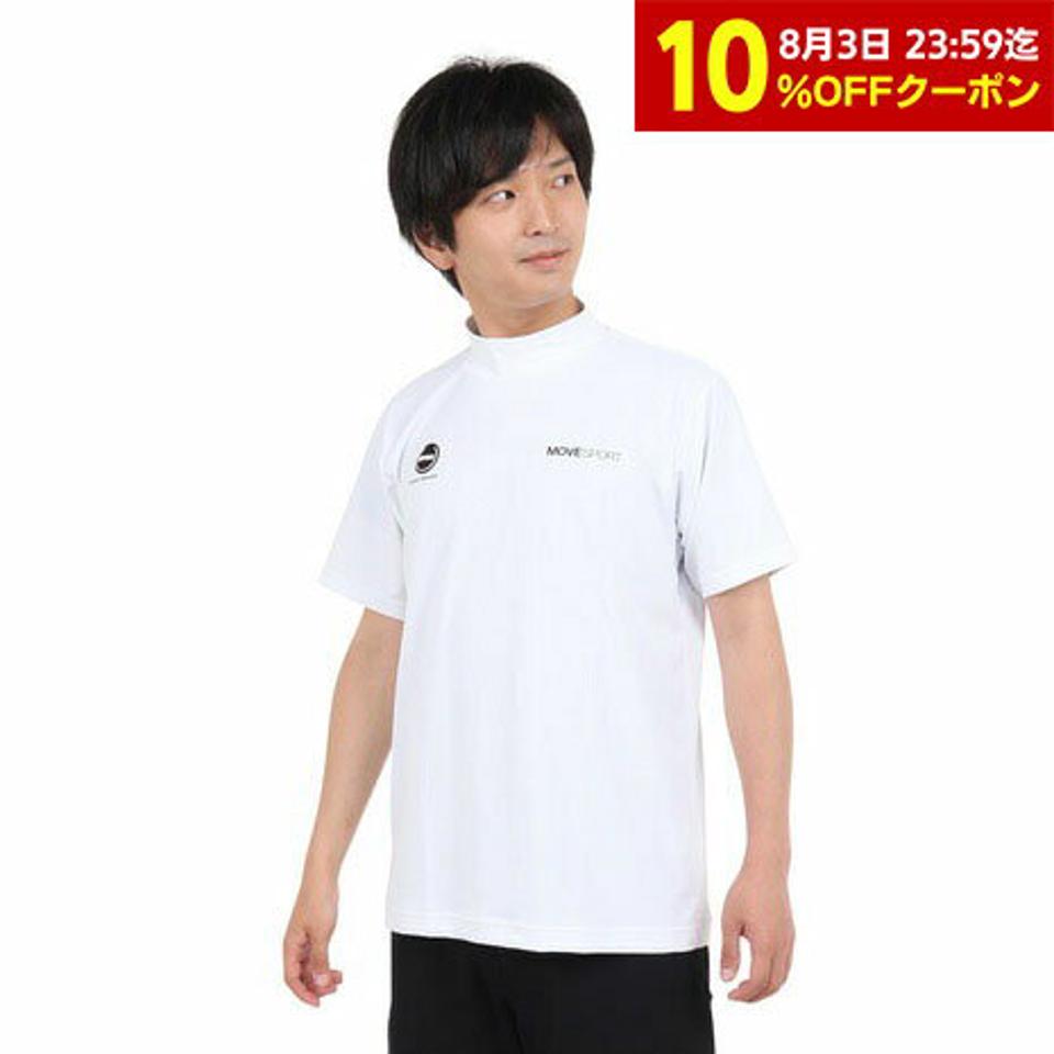 デサント(DESCENTE)(メンズ)半袖Tシャツ メンズ 白 鹿の子モックネック UVカット DX-C2500XB WH
