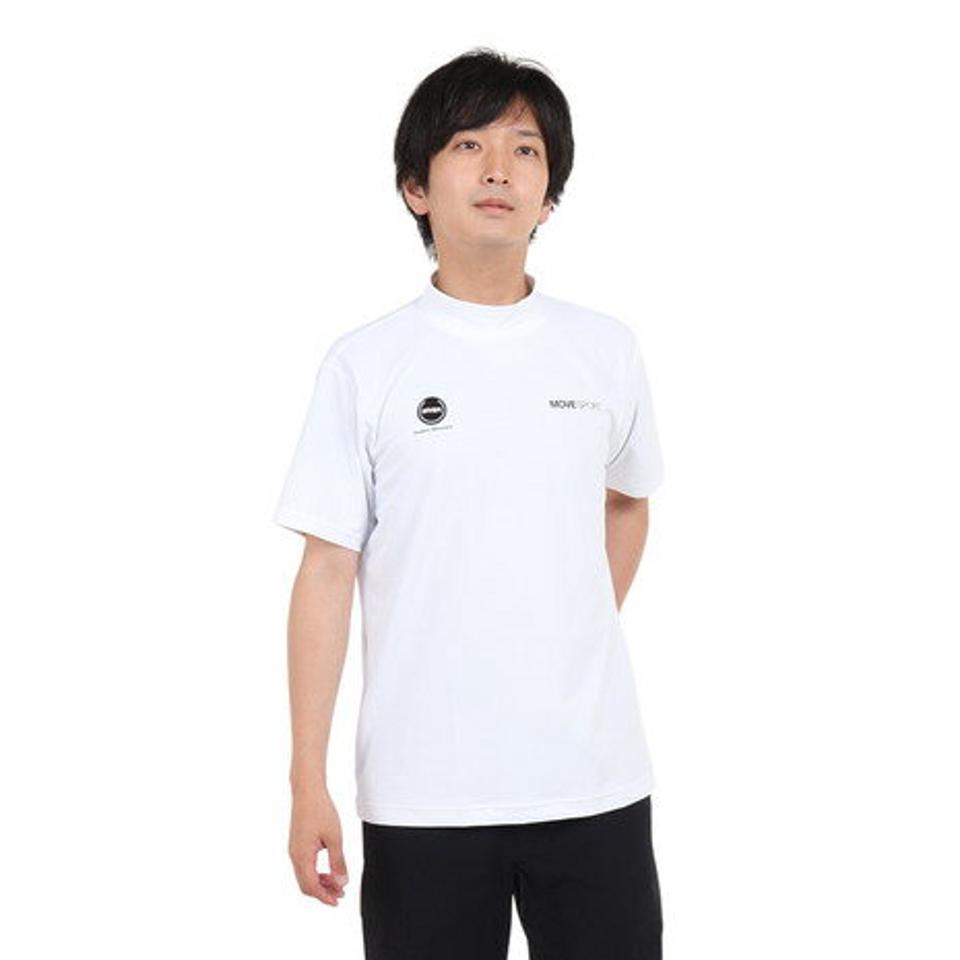 デサント(DESCENTE)(メンズ)半袖Tシャツ メンズ 白 鹿の子モックネック UVカット DX-C2500XB WH
