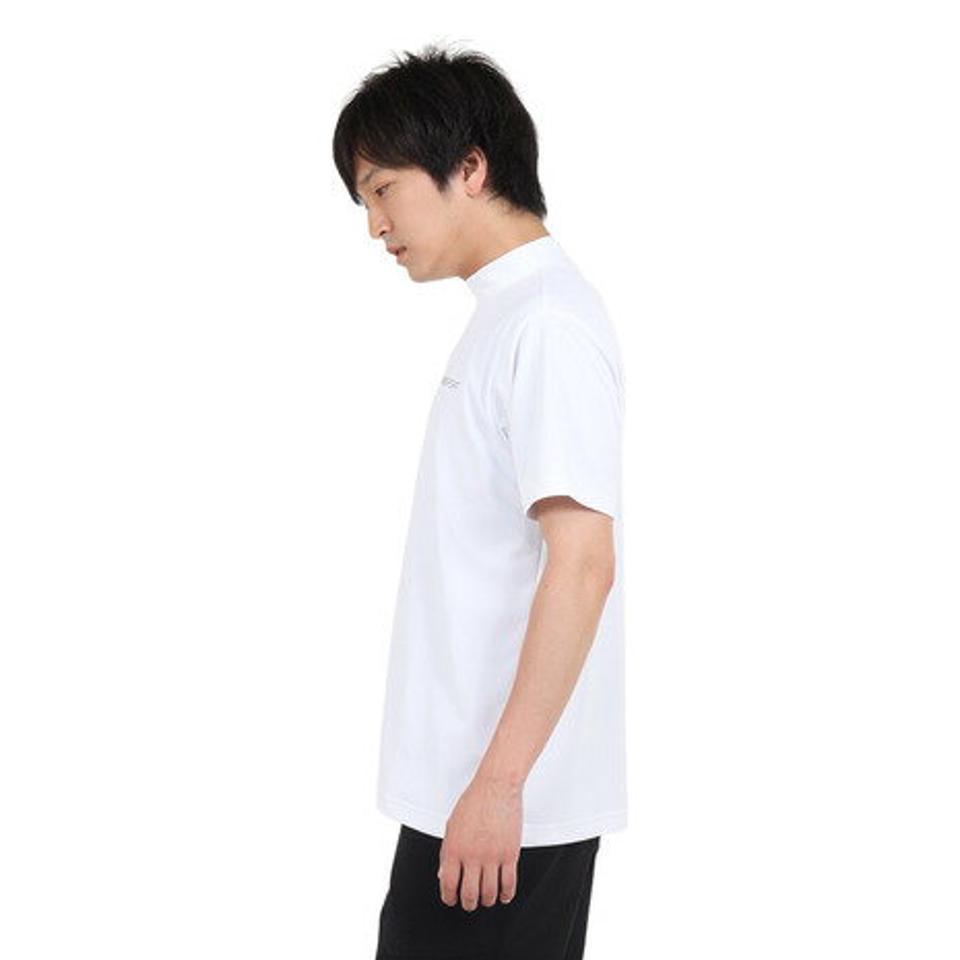 デサント(DESCENTE)(メンズ)半袖Tシャツ メンズ 白 鹿の子モックネック UVカット DX-C2500XB WH