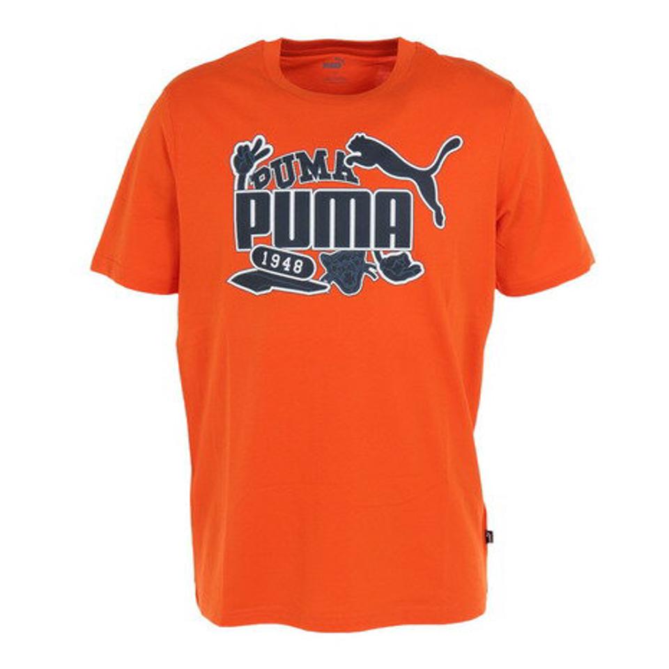 プーマ(PUMA)(メンズ)半袖Tシャツ メンズ グラフィック 675649 23 ORG オレンジ