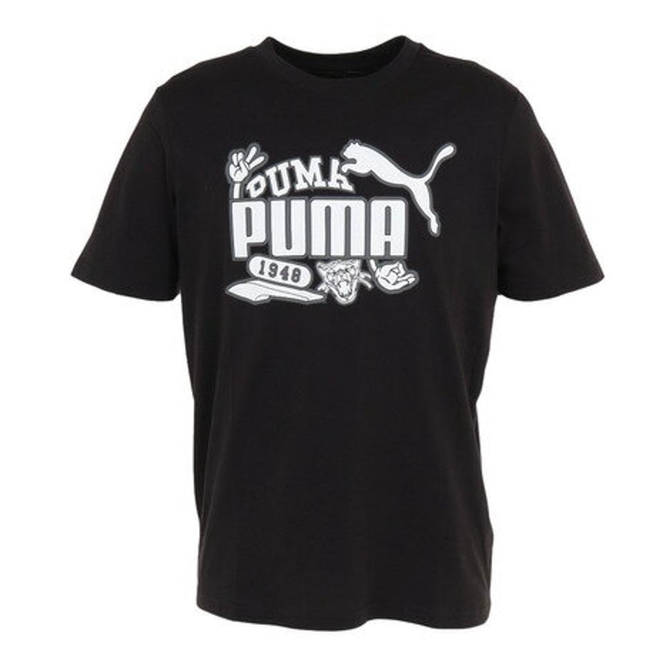 プーマ(PUMA)(メンズ)半袖Tシャツ メンズ グラフィック 675649 01 BLK