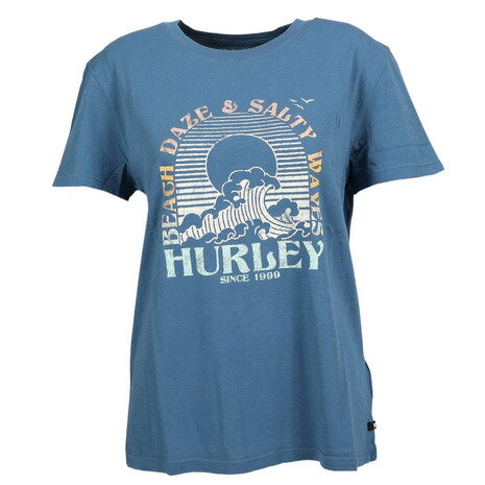 ハーレー(HURLEY)(レディース)Salty Waves Washed Tシャツ 22 3HS1590190-MEDBL