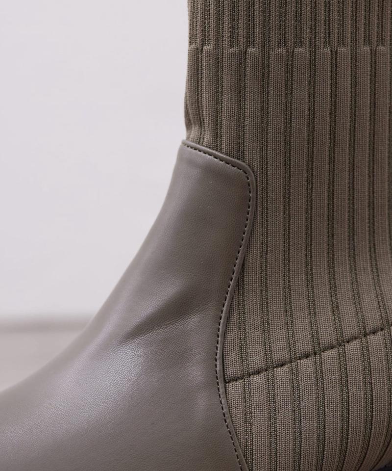 ニット切替ショートブーツ