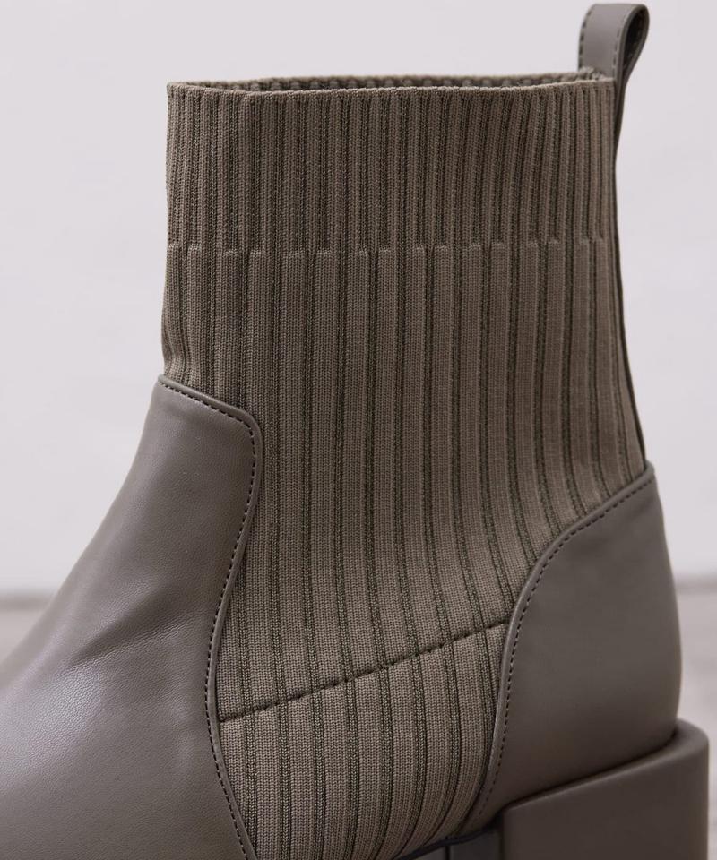 ニット切替ショートブーツ