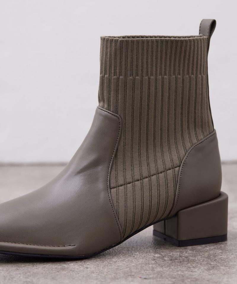ニット切替ショートブーツ