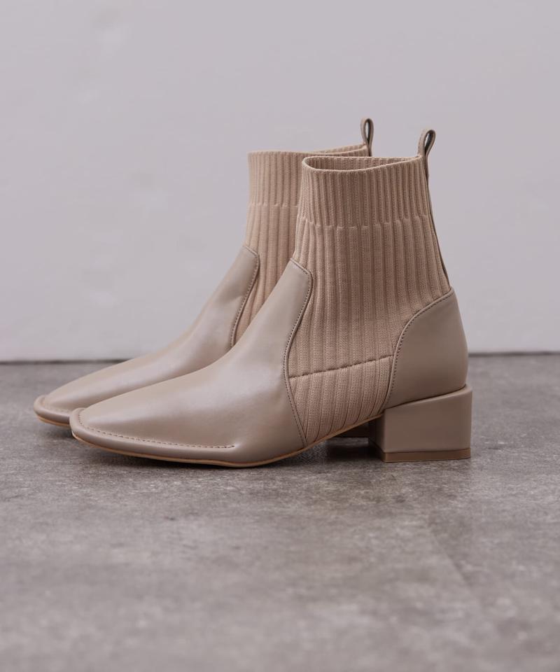 ニット切替ショートブーツ