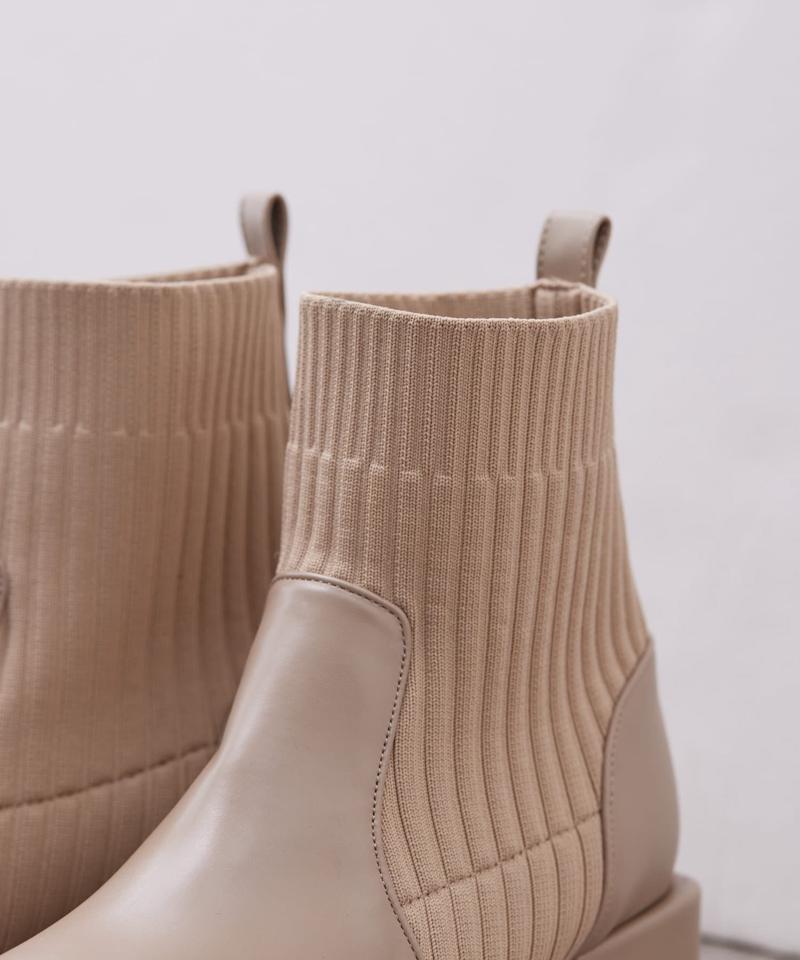 ニット切替ショートブーツ
